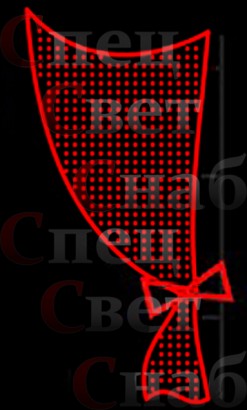 Светодиодная консоль к 9 мая "Занавес красный" 70 х 160 см